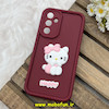 قاب گوشی Galaxy A54 سامسونگ سیلیکونی عروسکی برجسته Solid محافظ لنزدار طرح کیتی KITTY زرشکی کد 80448