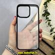 قاب گوشی iPhone 15 Pro Max آیفون اورجینال spigen طرح Ultra HYBRID طلقی شیشه ای شفاف مشکی کد 80480