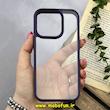 قاب گوشی iPhone 15 Pro آیفون اورجینال spigen طرح Ultra HYBRID طلقی شیشه ای شفاف بنفش کد 80478
