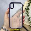 قاب گوشی iPhone X / iPhone XS آیفون اورجینال spigen طرح Ultra HYBRID طلقی شیشه ای شفاف بنفش کد 80487