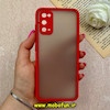 قاب گوشی Galaxy S20 سامسونگ طرح پشت مات محافظ لنز دار قرمز کد 73394