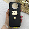 قاب گوشی Poco X3 / Poco X3 Pro شیائومی لدرکیس عروسکی سیلیکونی برجسته بند انگشتی طرح خرس تدی کیوت مشکی کد 80640