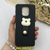 قاب گوشی Redmi Note 9S / Redmi Note 9 Pro شیائومی لدرکیس عروسکی سیلیکونی برجسته بند انگشتی طرح خرس تدی کیوت مشکی کد 80652