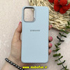 قاب گوشی Galaxy A12 / M12 سامسونگ لدر دیزاین SOFT Lether Design سیلیکونی طرح چرم آبی کد 80705