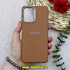 قاب گوشی Galaxy A22 4G / M32 4G سامسونگ لدر دیزاین SOFT Lether Design سیلیکونی طرح چرم قهوه ای کد 80727
