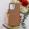 قاب گوشی Galaxy A32 4G سامسونگ لدر دیزاین SOFT Lether Design سیلیکونی طرح چرم قهوه ای کد 80739