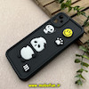 قاب گوشی Galaxy A05 سامسونگ سیلیکونی Solid عروسکی برجسته محافظ لنزدار طرح پاندا کیوت مشکی کد 81150