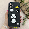 قاب گوشی Galaxy A05 سامسونگ سیلیکونی Solid عروسکی برجسته محافظ لنزدار طرح پاندا کیوت مشکی کد 81150