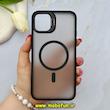 قاب گوشی iPhone 11 Pro Max آیفون متال کیس Metal اورجینال CASE PRO طرح پشت طلق مات دور سیلیکونی استندشو فلزی مگ سیف دار محافظ لنزدار رینگی مشکی کد E21-81461