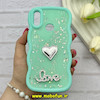 قاب گوشی Galaxy A10S سامسونگ سیلیکونی Solid منحنی قلبی Love رزینی برجسته سبزآبی کد 81240