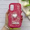 قاب گوشی Galaxy A25 سامسونگ سیلیکونی Solid منحنی قلبی Love رزینی برجسته سرخابی کد 81265