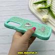 قاب گوشی Galaxy A35 سامسونگ سیلیکونی Solid منحنی قلبی Love رزینی برجسته سبزآبی کد 81272