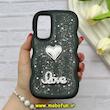 قاب گوشی Galaxy A35 سامسونگ سیلیکونی Solid منحنی قلبی Love رزینی برجسته مشکی کد 81273