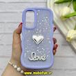 قاب گوشی Galaxy A55 سامسونگ سیلیکونی Solid منحنی قلبی Love رزینی برجسته یاسی کد 81284