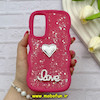 قاب گوشی Galaxy A55 سامسونگ سیلیکونی Solid منحنی قلبی Love رزینی برجسته سرخابی کد 81285