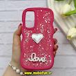 قاب گوشی Galaxy A55 سامسونگ سیلیکونی Solid منحنی قلبی Love رزینی برجسته سرخابی کد 81285