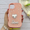 قاب گوشی iPhone 11 آیفون سیلیکونی Solid منحنی قلبی Love رزینی برجسته گلبهی کد 81293