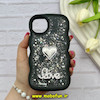 قاب گوشی iPhone 11 آیفون سیلیکونی Solid منحنی قلبی Love رزینی برجسته مشکی کد 81294