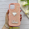 قاب گوشی iPhone 12 / iPhone 12 Pro آیفون سیلیکونی Solid منحنی قلبی Love رزینی برجسته گلبهی کد 81307