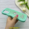 قاب گوشی iPhone 12 / iPhone 12 Pro آیفون سیلیکونی Solid منحنی قلبی Love رزینی برجسته سبزآبی کد 81308