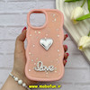قاب گوشی iPhone 12 Pro Max آیفون سیلیکونی Solid منحنی قلبی Love رزینی برجسته گلبهی کد 81312