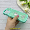 قاب گوشی iPhone 12 Pro Max آیفون سیلیکونی Solid منحنی قلبی Love رزینی برجسته سبزآبی کد 81314