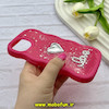 قاب گوشی iPhone 13 / iPhone 14 آیفون سیلیکونی Solid منحنی قلبی Love رزینی برجسته سرخابی کد 81317