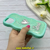قاب گوشی iPhone 13 / iPhone 14 آیفون سیلیکونی Solid منحنی قلبی Love رزینی برجسته سبزآبی کد 81319