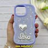قاب گوشی iPhone 13 Pro آیفون سیلیکونی Solid منحنی قلبی Love رزینی برجسته یاسی کد 81321
