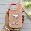 قاب گوشی iPhone 13 Pro آیفون سیلیکونی Solid منحنی قلبی Love رزینی برجسته گلبهی کد 81323