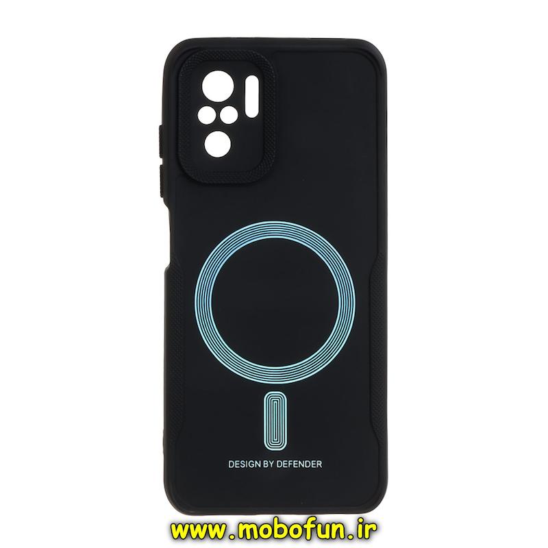قاب گوشی Redmi Note 10 4G / Redmi Note 10S / Poco M5S شیائومی سیلیکونی سوزنی دیفندر DEFENDER طرح مگ سیف محافظ لنزدار مشکی کد 73624