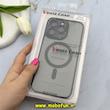 قاب گوشی iPhone 15 Pro Max آیفون پشت طلق شفاف دودی دور سیلیکونی اورجینال فلزی متال کیس Metal Case برند FOCUS PIXEL مگ سیف دار مشکی کد 81477