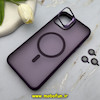 قاب گوشی iPhone 11 Pro Max آیفون متال کیس Metal اورجینال CASE PRO طرح پشت طلق مات دور سیلیکونی استندشو فلزی مگ سیف دار محافظ لنزدار رینگی بنفش کد E21-81464
