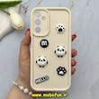 قاب گوشی Galaxy A24 سامسونگ سیلیکونی Solid عروسکی برجسته محافظ لنزدار طرح پاندا کیوت کرم کد 81083