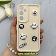 قاب گوشی Galaxy A55 سامسونگ سیلیکونی Solid عروسکی برجسته محافظ لنزدار طرح پاندا کیوت کرم کد 81098