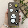 قاب گوشی Galaxy A05 سامسونگ سیلیکونی Solid عروسکی برجسته محافظ لنزدار طرح پاندا کیوت قهوه ای کد 81151