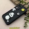 قاب گوشی Galaxy A24 سامسونگ سیلیکونی Solid عروسکی برجسته محافظ لنزدار طرح پاندا کیوت مشکی کد 81155