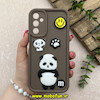 قاب گوشی Galaxy A24 سامسونگ سیلیکونی Solid عروسکی برجسته محافظ لنزدار طرح پاندا کیوت قهوه ای کد 81156