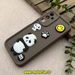 قاب گوشی Galaxy A24 سامسونگ سیلیکونی Solid عروسکی برجسته محافظ لنزدار طرح پاندا کیوت قهوه ای کد 81156