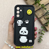 قاب گوشی Galaxy A34 سامسونگ سیلیکونی Solid عروسکی برجسته محافظ لنزدار طرح پاندا کیوت مشکی کد 81161