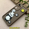 قاب گوشی Galaxy A55 سامسونگ سیلیکونی Solid عروسکی برجسته محافظ لنزدار طرح پاندا کیوت قهوه ای کد 81169