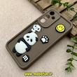 قاب گوشی Galaxy A55 سامسونگ سیلیکونی Solid عروسکی برجسته محافظ لنزدار طرح پاندا کیوت قهوه ای کد 81169