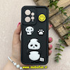 قاب گوشی Redmi Note 12 4G شیائومی سیلیکونی Solid عروسکی برجسته محافظ لنزدار طرح پاندا کیوت مشکی کد 81180
