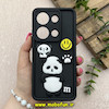 قاب گوشی Redmi Note 13 Pro 4G / Poco M6 Pro 4G شیائومی سیلیکونی Solid عروسکی برجسته محافظ لنزدار طرح پاندا کیوت مشکی کد 81183