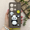 قاب گوشی Redmi Note 13 Pro 4G / Poco M6 Pro 4G شیائومی سیلیکونی Solid عروسکی برجسته محافظ لنزدار طرح پاندا کیوت قهوه ای کد 81184