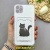قاب گوشی iPhone 11 Pro Max آیفون ژله ای فانتزی ایربگ دار درجه یک جاکارتی دار محافظ لنزدار طرح گربه کیوت کد 81668