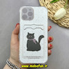 قاب گوشی iPhone 12 Pro Max آیفون ژله ای فانتزی ایربگ دار درجه یک جاکارتی دار محافظ لنزدار طرح گربه کیوت کد 81671