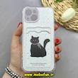 قاب گوشی iPhone 15 آیفون ژله ای فانتزی ایربگ دار درجه یک جاکارتی دار محافظ لنزدار طرح گربه کیوت کد 81726
