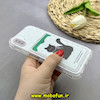 قاب گوشی iPhone X / iPhone XS آیفون ژله ای فانتزی ایربگ دار درجه یک جاکارتی دار محافظ لنزدار طرح گربه کیوت کد 81802