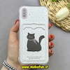 قاب گوشی iPhone X / iPhone XS آیفون ژله ای فانتزی ایربگ دار درجه یک جاکارتی دار محافظ لنزدار طرح گربه کیوت کد 81802